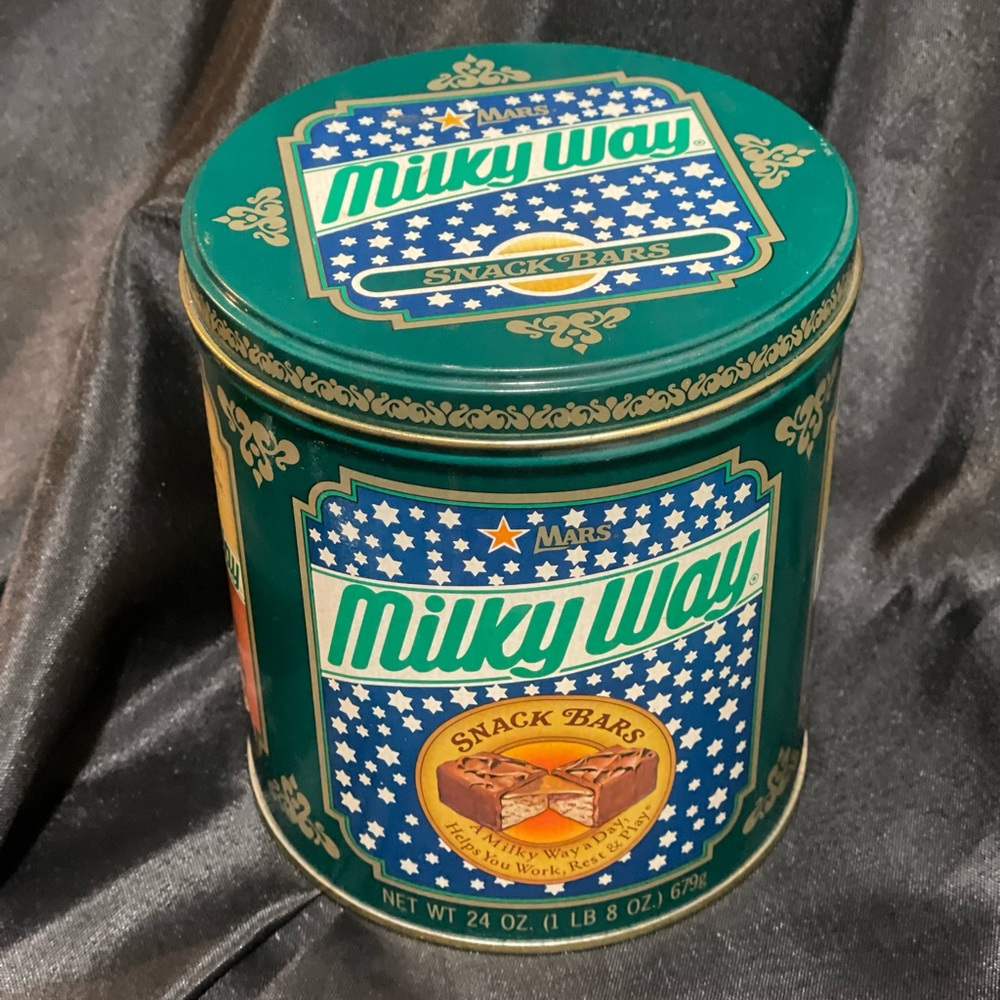 Vintage Tin, 80s Milky Way Tin with Lid
